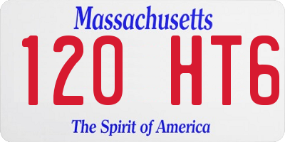 MA license plate 120HT6