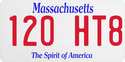 MA license plate 120HT8