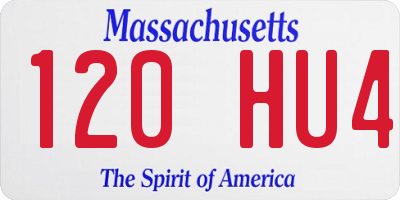 MA license plate 120HU4
