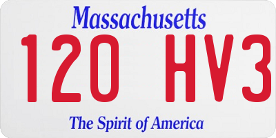 MA license plate 120HV3
