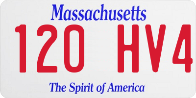 MA license plate 120HV4