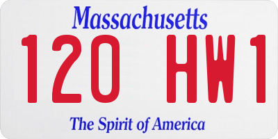MA license plate 120HW1