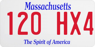 MA license plate 120HX4