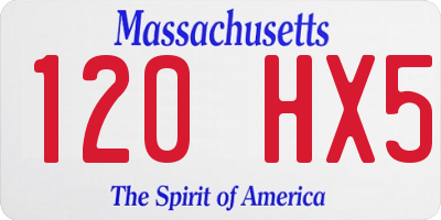 MA license plate 120HX5