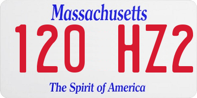 MA license plate 120HZ2