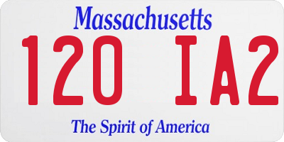MA license plate 120IA2