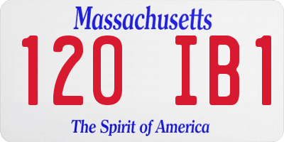 MA license plate 120IB1