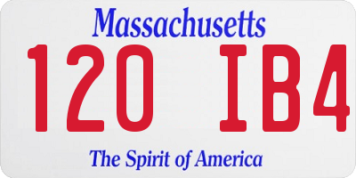 MA license plate 120IB4