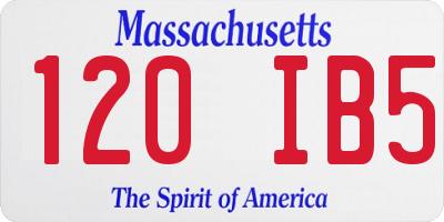 MA license plate 120IB5