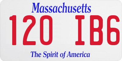 MA license plate 120IB6