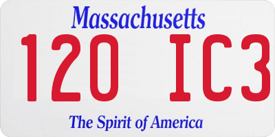MA license plate 120IC3