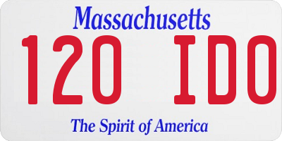 MA license plate 120ID0