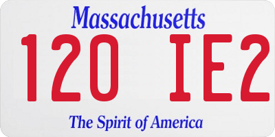 MA license plate 120IE2