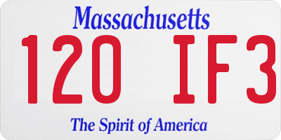 MA license plate 120IF3