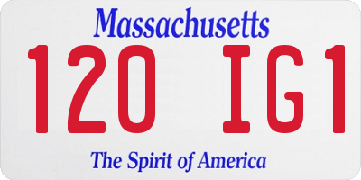 MA license plate 120IG1