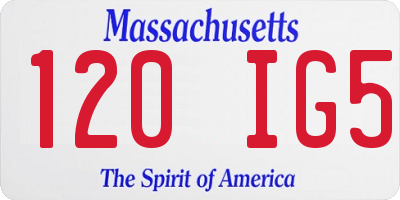 MA license plate 120IG5