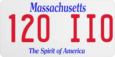 MA license plate 120II0