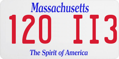 MA license plate 120II3