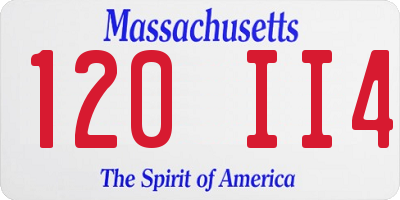 MA license plate 120II4