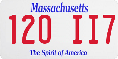 MA license plate 120II7