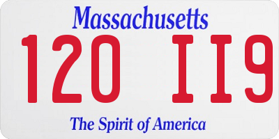 MA license plate 120II9