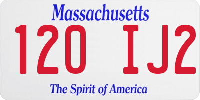 MA license plate 120IJ2