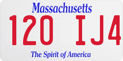 MA license plate 120IJ4