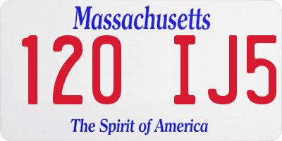 MA license plate 120IJ5