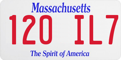 MA license plate 120IL7