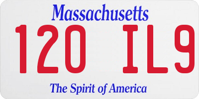 MA license plate 120IL9
