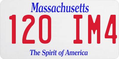 MA license plate 120IM4