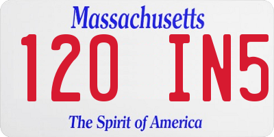 MA license plate 120IN5