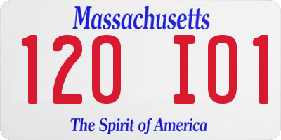 MA license plate 120IO1