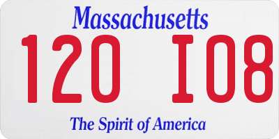 MA license plate 120IO8