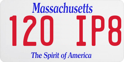 MA license plate 120IP8