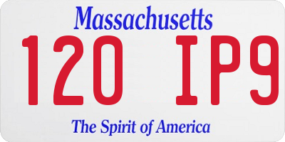 MA license plate 120IP9