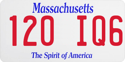 MA license plate 120IQ6