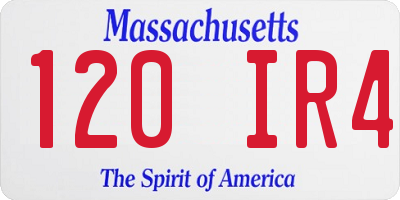 MA license plate 120IR4