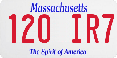 MA license plate 120IR7