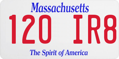 MA license plate 120IR8