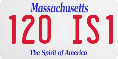 MA license plate 120IS1