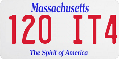 MA license plate 120IT4