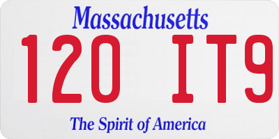 MA license plate 120IT9