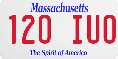 MA license plate 120IU0