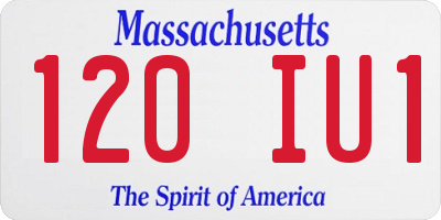 MA license plate 120IU1