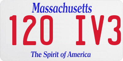 MA license plate 120IV3