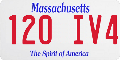 MA license plate 120IV4