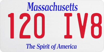 MA license plate 120IV8
