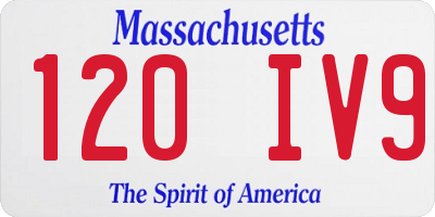 MA license plate 120IV9