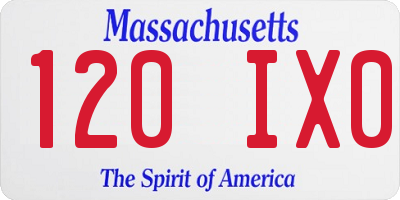 MA license plate 120IX0